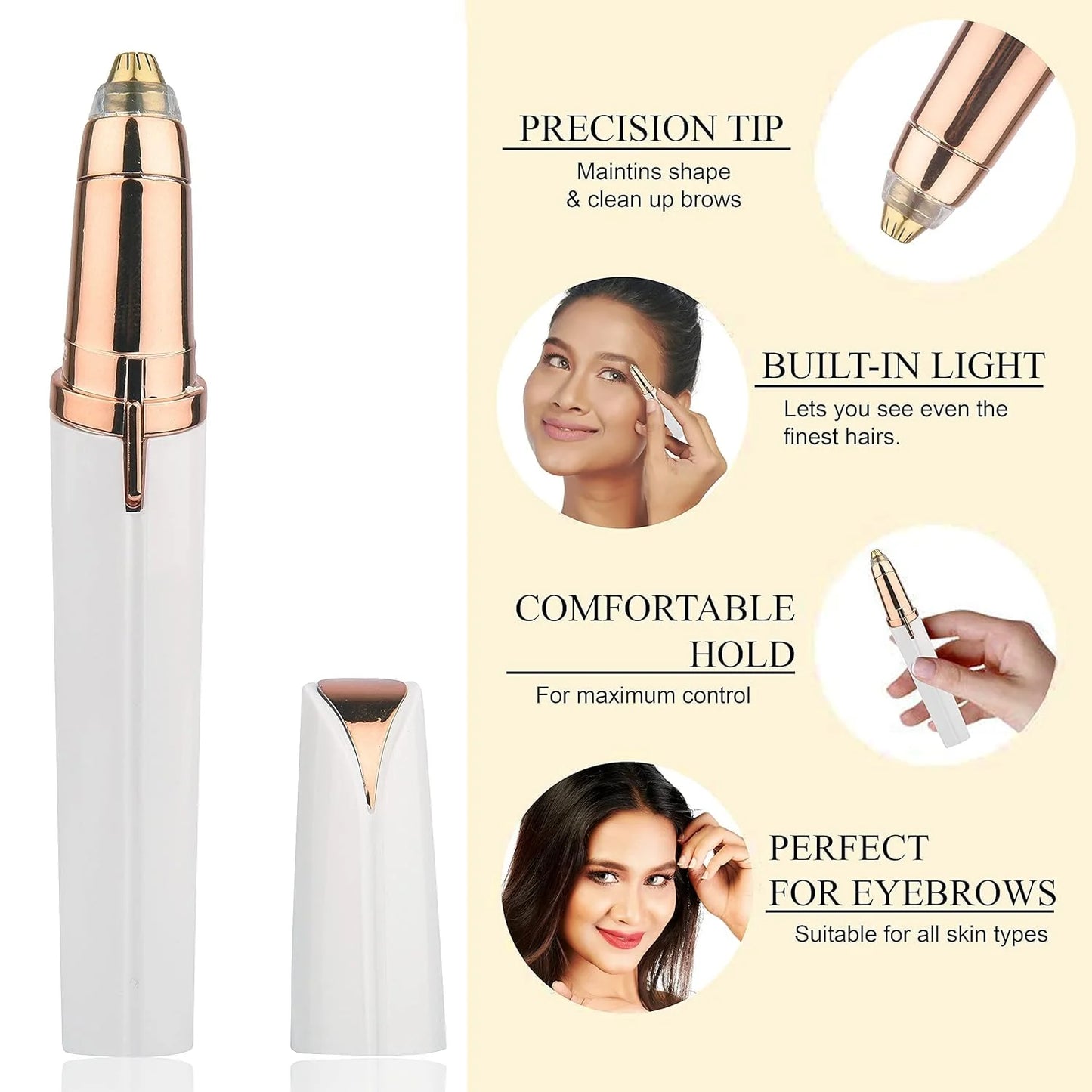 Flawless Eyebrow Trimmer for Women – Safe, Painless & Portable Beauty Tool