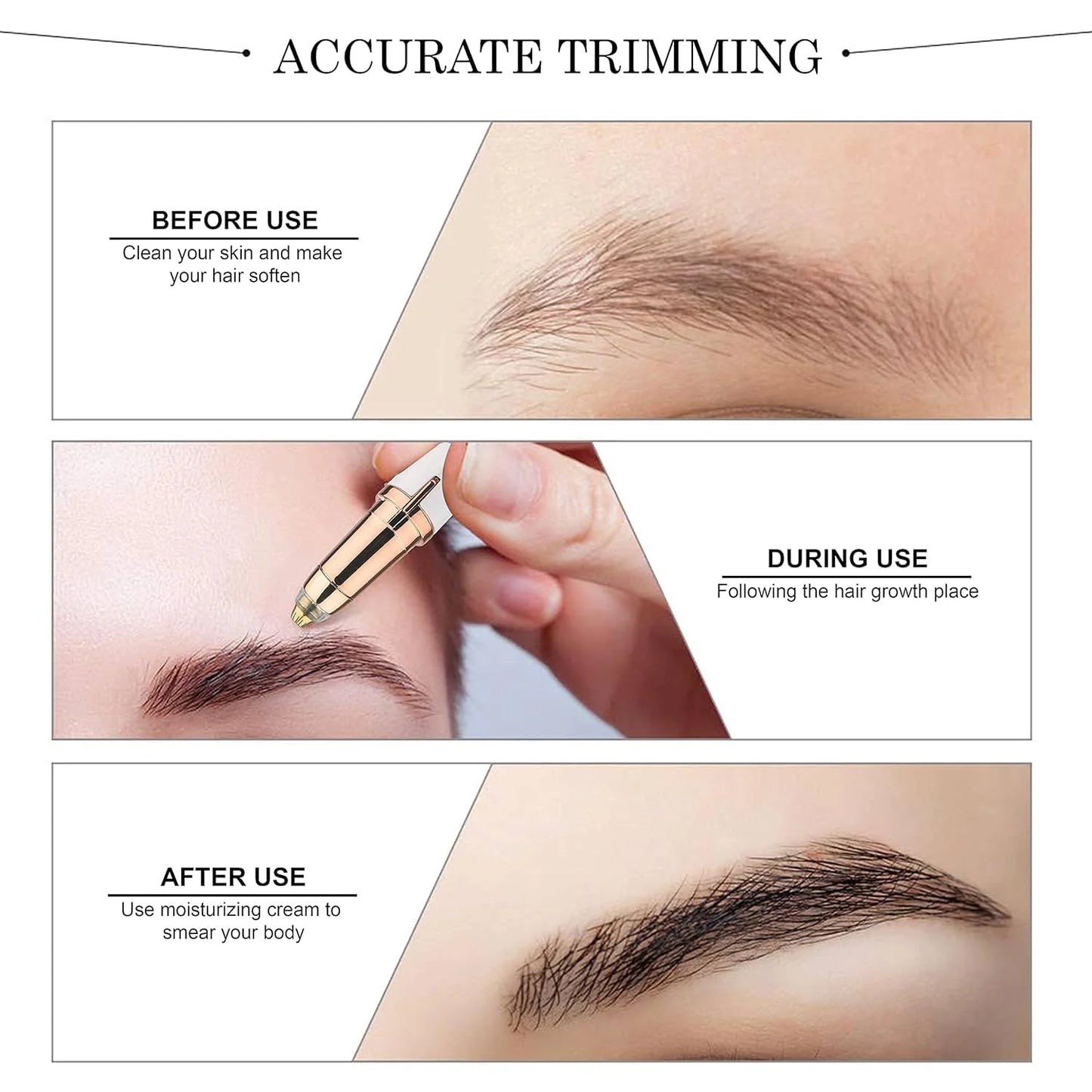Flawless Eyebrow Trimmer for Women – Safe, Painless & Portable Beauty Tool
