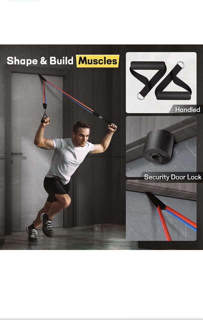🏋️‍♂️ 11-Piece Fitness Resistance Bands Kit – For Strength, Weight Loss & Home Training - All in one shop