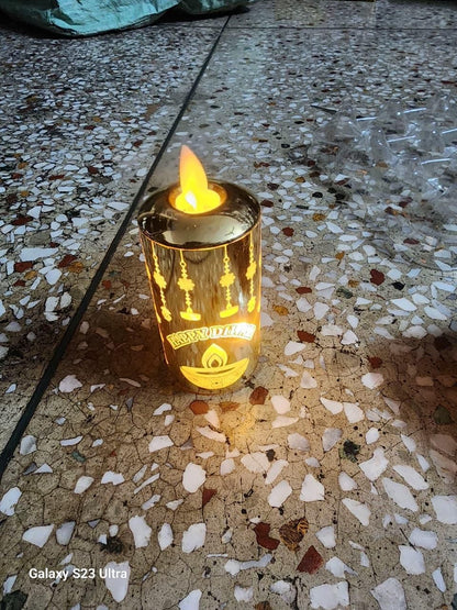 Realistic Moving Flame LED Light - Flameless Diya for Home Decor & Puja | Safe, Energy-Efficient Diwali Special