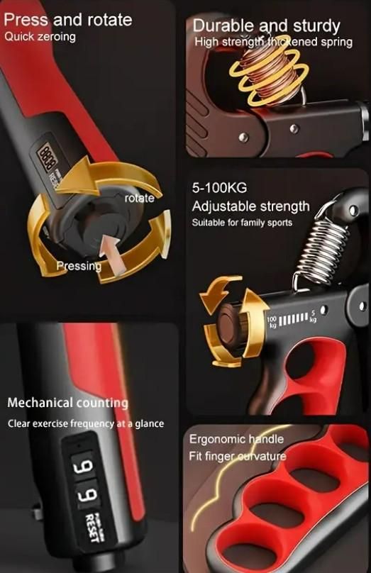 PowerGrip™ Adjustable Hand Strengthener 💪 (10 kg to 100 kg) - All in one shop